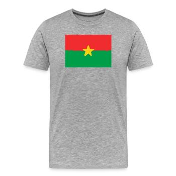 Drapeau du Burkina Faso - T-shirt bio Premium Homme - gris chiné - Devant - Damien (186cm)