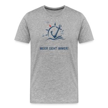 La mer fonctionne toujours - T-shirt bio Premium Homme - gris chiné - Devant - Damien (186cm)