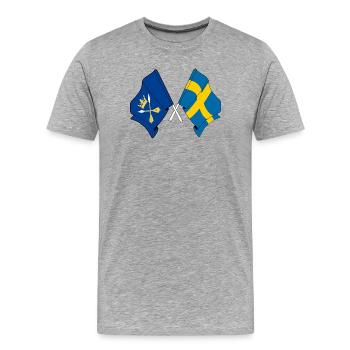 Dalécarlie et Suède – Un avec le pays - T-shirt bio Premium Homme - gris chiné - Devant - Damien (186cm)