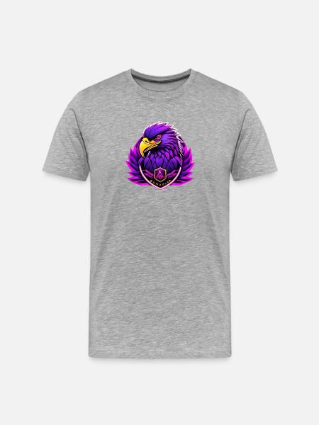 Futuristic eagle with neon accents - Men's Premium Organic T-Shirt - heather grey