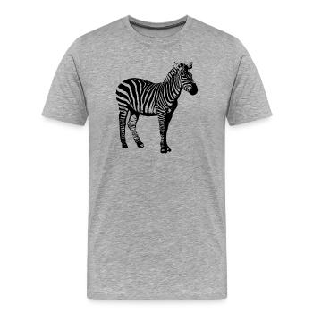 Zèbre - T-shirt bio Premium Homme - gris chiné - Devant - Damien (186cm)