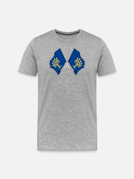 Blekinge, Suède – Double drapeau - T-shirt bio Premium Homme - gris chiné