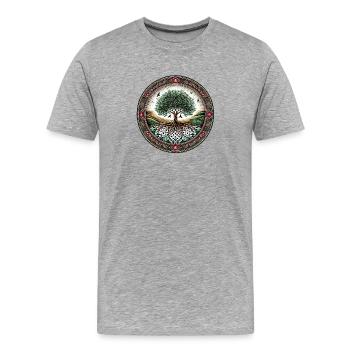 Deep-rooted - Men's Premium Organic T-Shirt - heather grey - Front - Damien (186cm)