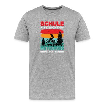 Motocrossfahrer Geschenke Motocross Biker Sprüche - Männer Premium Bio T-Shirt - Grau meliert - Vorne - Damien (186cm)