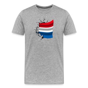 Bandera de Paises Bajos - Niederlande - Flagge - Männer Premium Bio T-Shirt - Grau meliert - Vorne - Damien (186cm)
