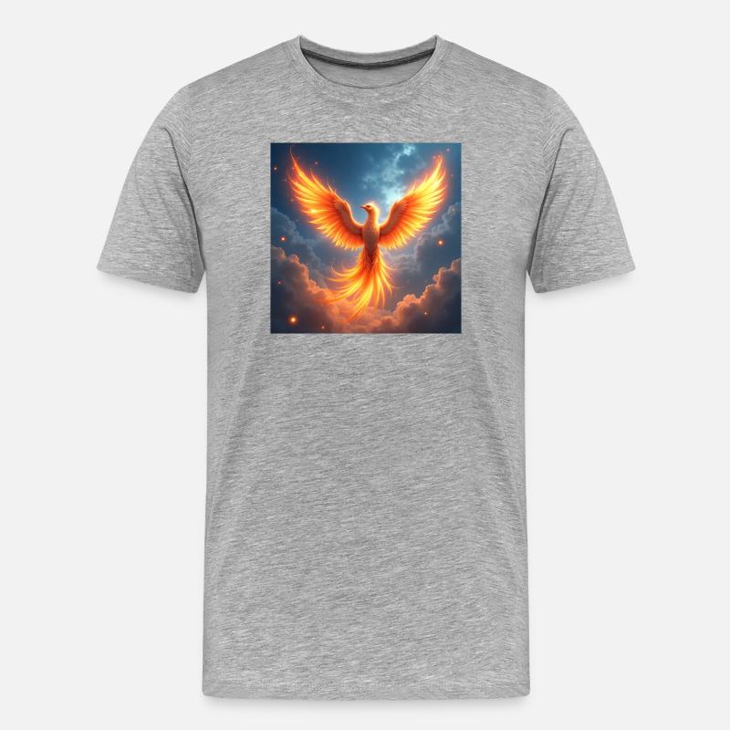 Krafttier Phoenix - Männer Premium Bio T-Shirt - Grau meliert