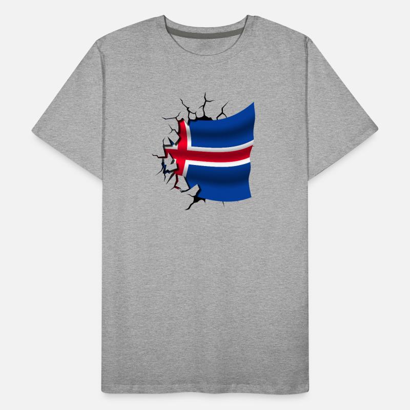 Drapeau de l’Islande - Islande - Drapeau Broken Design T-shirt bio Premium Homme