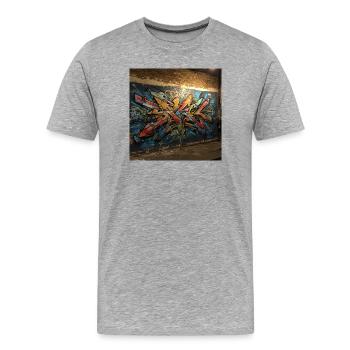 Energieausbruch in lebhaften Farben - Männer Premium Bio T-Shirt - Grau meliert - Vorne - Damien (186cm)