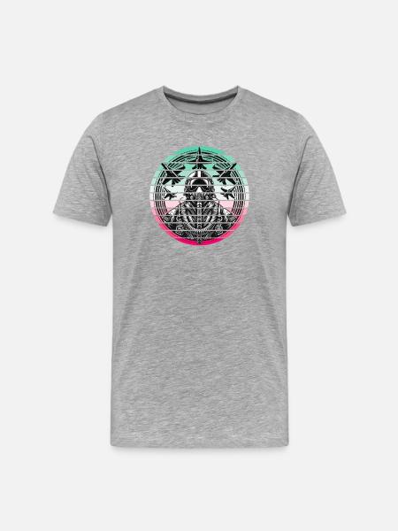 Jet Pilot – Air Force - Men's Premium Organic T-Shirt - heather grey