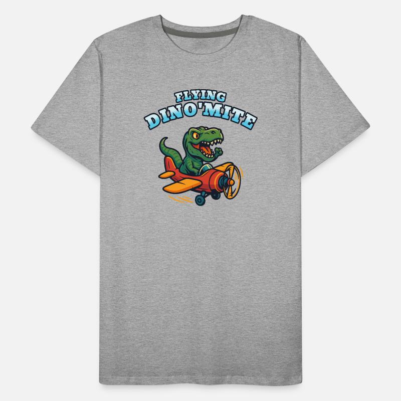 Fliegendes Dino'Mite-Flugzeug Männer Premium Bio T-Shirt