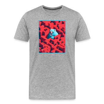 Monster Labyrinth - Men's Premium Organic T-Shirt - heather grey - Front - Damien (186cm)