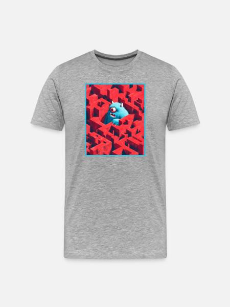 Monster Labyrinth - Men's Premium Organic T-Shirt - heather grey