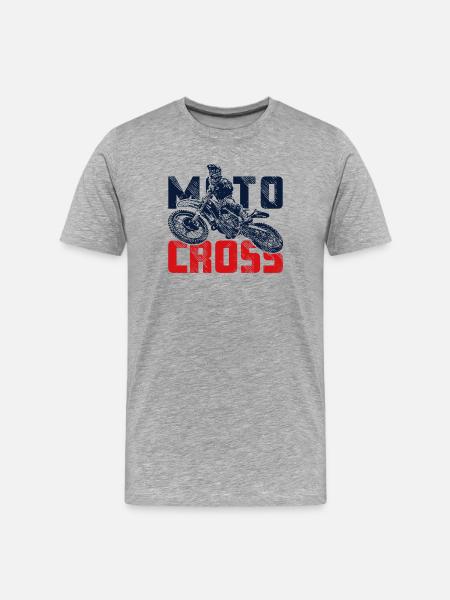 Jumping Motocross Rider - Men's Premium Organic T-Shirt - heather grey