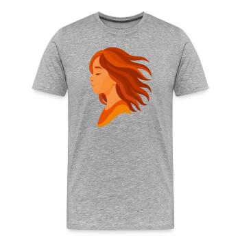 Portrait of a girl with red hair - Men's Premium Organic T-Shirt - heather grey - Front - Damien (186cm)