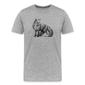 Fox – Ranger - Men's Premium Organic T-Shirt - heather grey - Front - Damien (186cm)