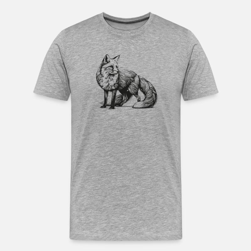 Fuchs – Waldläufer - Männer Premium Bio T-Shirt - Grau meliert