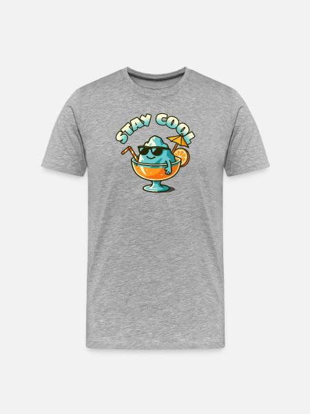 Stay Cool Isbjerg i Sommerglas - Men's Premium Organic T-Shirt - heather grey