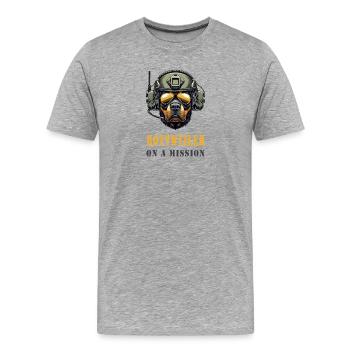 Rottweiler en mission - T-shirt bio Premium Homme - gris chiné - Devant - Damien (186cm)