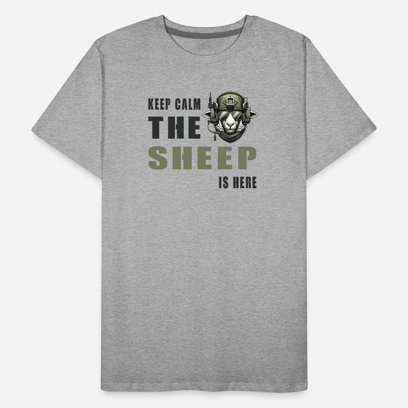 Schaf – Keep Calm Design Männer Premium Bio T-Shirt