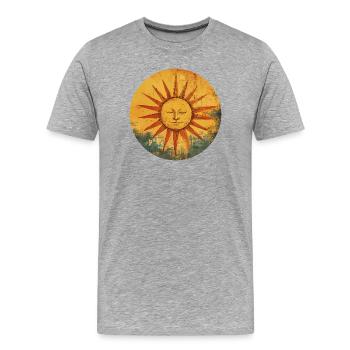Sun - Men's Premium Organic T-Shirt - heather grey - Front - Damien (186cm)