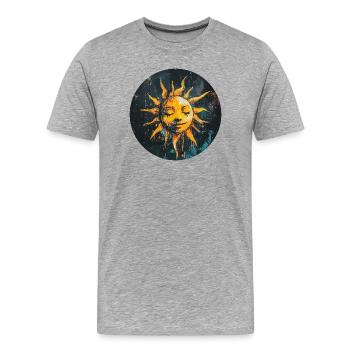 Sun - Men's Premium Organic T-Shirt - heather grey - Front - Damien (186cm)