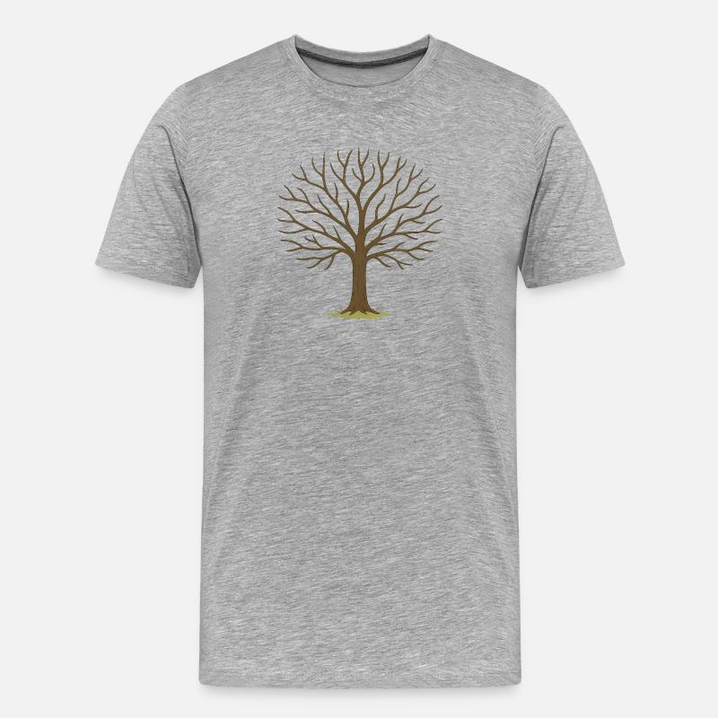 Winterbaum Silhouette - Männer Premium Bio T-Shirt - Grau meliert