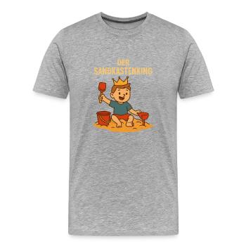 Der Sandkasten König - Männer Premium Bio T-Shirt - Grau meliert - Vorne - Damien (186cm)