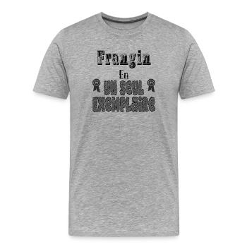 Frangin En Un Seul Exemplaire - T-shirt bio Premium Homme - gris chiné - Devant - Damien (186cm)