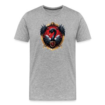 The Black Swan: symbol of elegance and power - Men's Premium Organic T-Shirt - heather grey - Front - Damien (186cm)