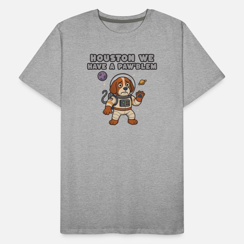 Chien de l’espace en combinaison spatiale – Paw’blem T-shirt bio Premium Homme