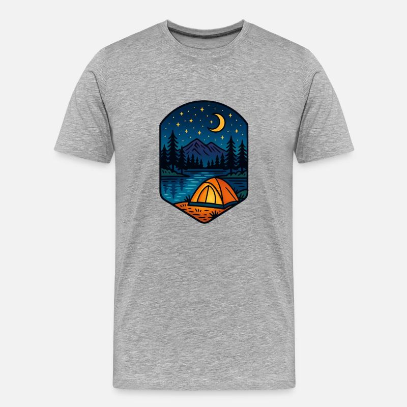 Flucht aus dem Sternensee - Männer Premium Bio T-Shirt - Grau meliert