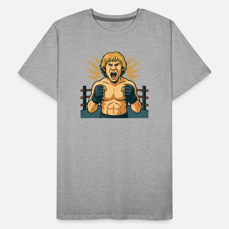 Kämpferischer Boxheld Comicstil Männer Premium Bio T-Shirt