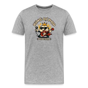 König von Popcorn Rock - Männer Premium Bio T-Shirt - Grau meliert - Vorne - Damien (186cm)