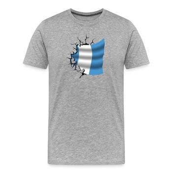 Drapeau du Guatemala - Guatemala - Drapeau Broken Des - T-shirt bio Premium Homme - gris chiné - Devant - Damien (186cm)