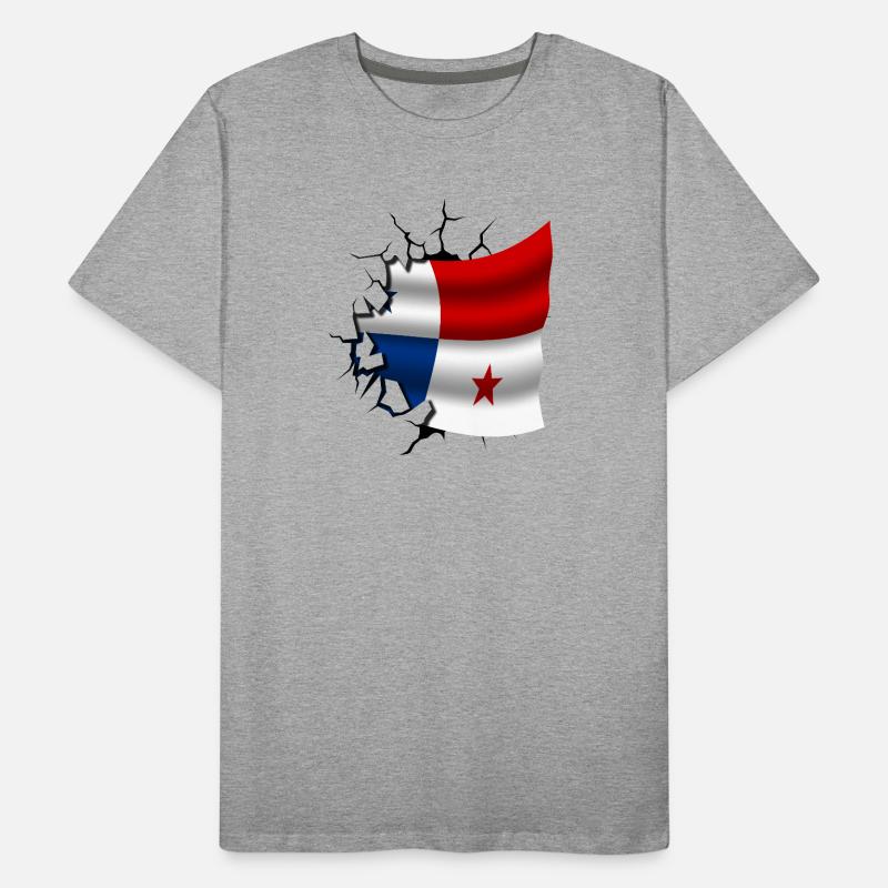 Drapeau du Panama - Panama - Drapeau Broken Design T-shirt bio Premium Homme