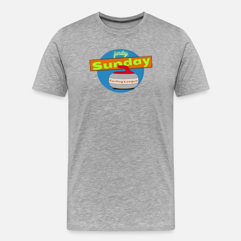 Conception de la ligue de curling Sunday Funday - T-shirt bio Premium Homme - gris chiné