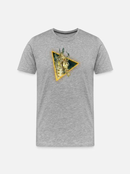 Seepferdchen im Dreieck - Männer Premium Bio T-Shirt - Grau meliert