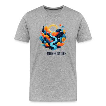 Dame Nature | Paysage coloré dans l’appartement - T-shirt bio Premium Homme - gris chiné - Devant - Damien (186cm)