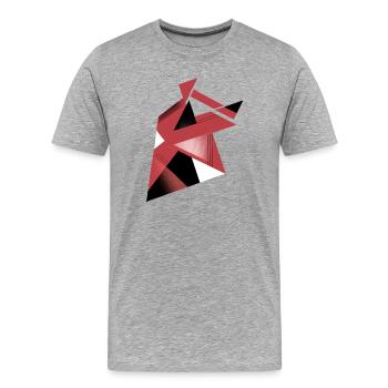 Dynamic geometry in red and black - Men's Premium Organic T-Shirt - heather grey - Front - Damien (186cm)