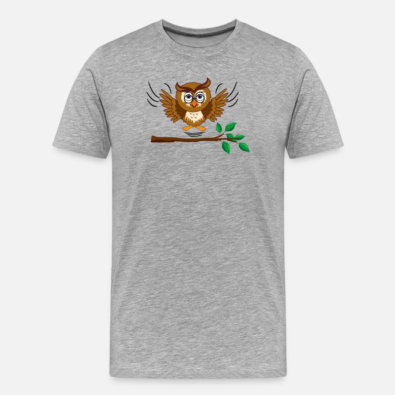 Eule fliegt raus - Männer Premium Bio T-Shirt - Grau meliert