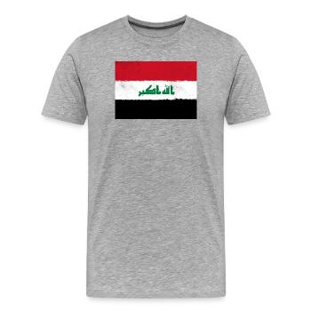 Flagge des Irak - Männer Premium Bio T-Shirt - Grau meliert - Vorne - Damien (186cm)