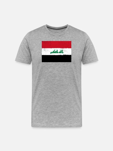 Flag of Iraq - Men's Premium Organic T-Shirt - heather grey