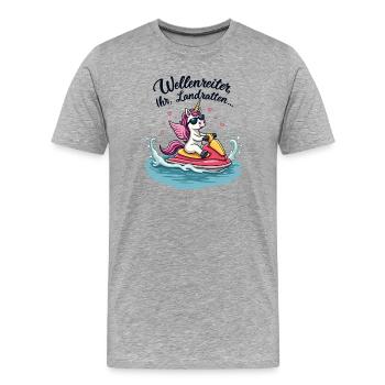 Cooles Jetski Einhorn - Männer Premium Bio T-Shirt - Grau meliert - Vorne - Damien (186cm)