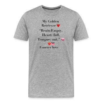 Free Retriever with Heart and Facial Expression - Men's Premium Organic T-Shirt - heather grey - Front - Damien (186cm)
