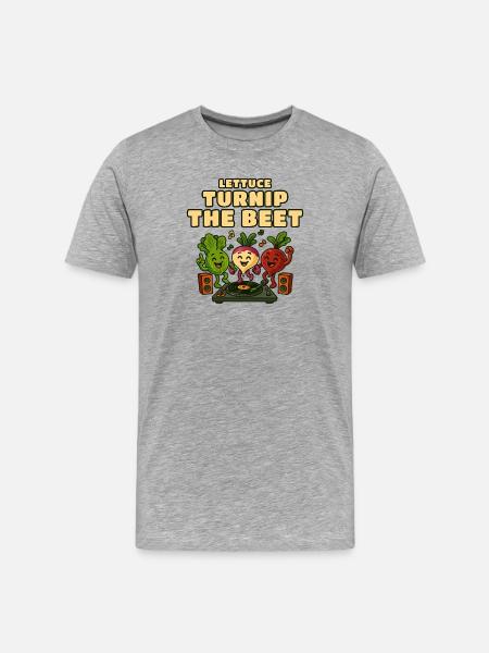 Lettuce Turnip Beet DJ Groove - Men's Premium Organic T-Shirt - heather grey