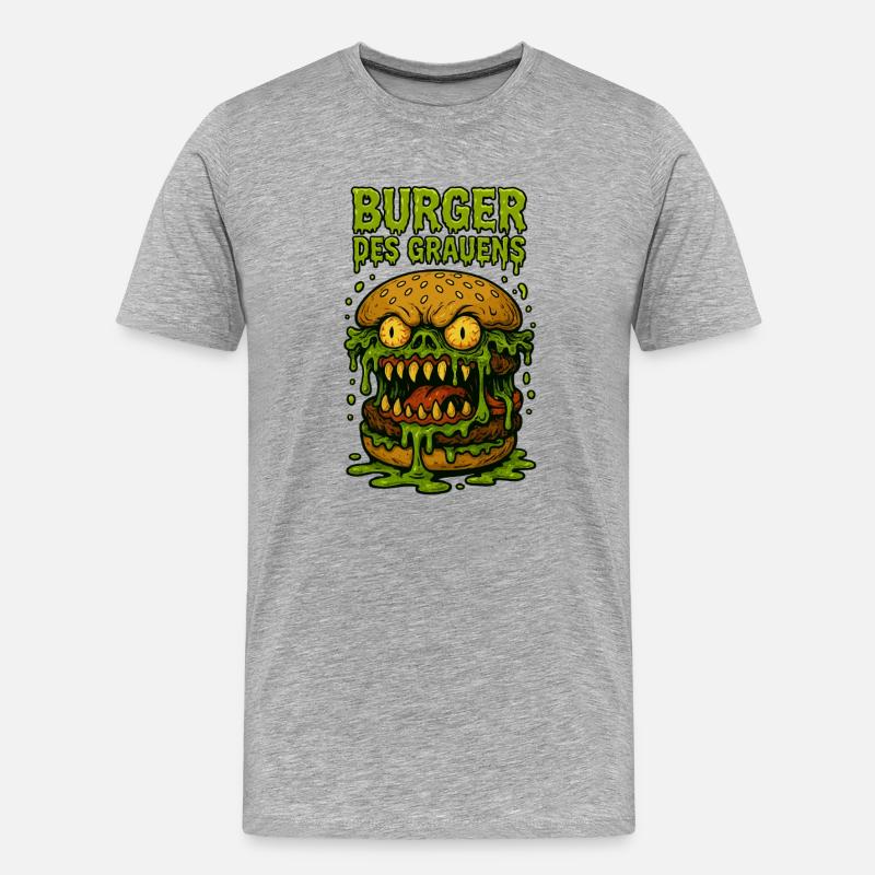 Burger des Grauens - Männer Premium Bio T-Shirt - Grau meliert