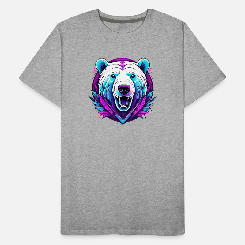 Ours blanc avec des accents de néon T-shirt bio Premium Homme
