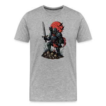 The Curse Night – Dark Fantasy ILLUSTRATION - Männer Premium Bio T-Shirt - Grau meliert - Vorne - Damien (186cm)