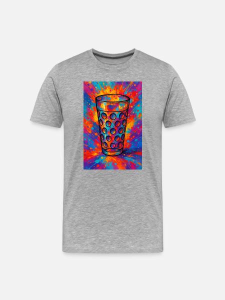 Dubbeglas Explosion - Männer Premium Bio T-Shirt - Grau meliert