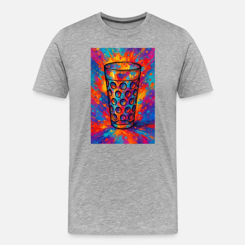 Dubbeglas Explosion - Männer Premium Bio T-Shirt - Grau meliert